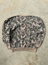 Load image into Gallery viewer, Vintage Simmons Mossy Oak Tree Stand Camo Crewneck (L/XL)