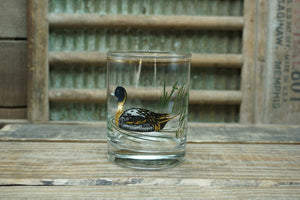 Vintage 12 oz Pintail Glass Whiskey / Old Fashioned / Cocktail Duck Drinkware