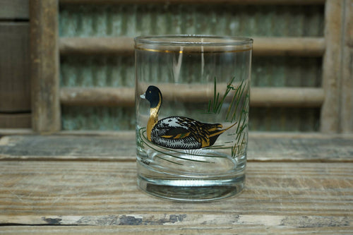 Vintage 12 oz Pintail Glass Whiskey / Old Fashioned / Cocktail Duck Drinkware