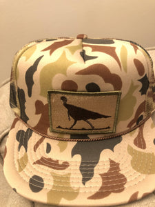 Old School Camo Hat with Turkey Patch