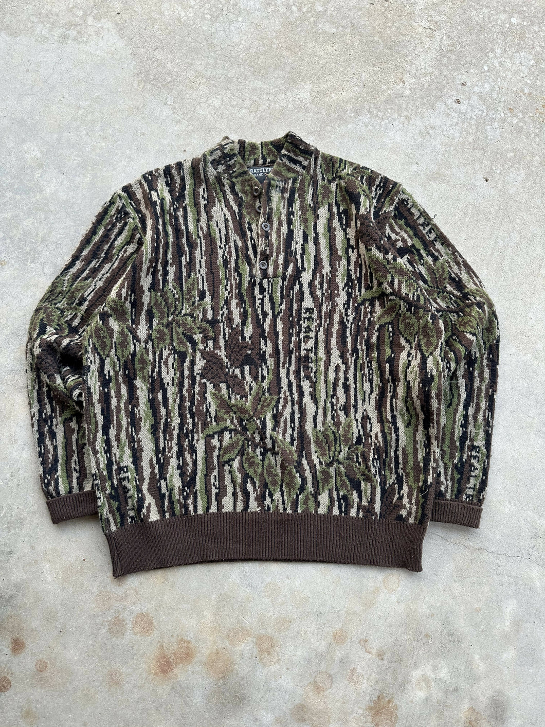 Vintage 90s Rattlers Brand Real Tree Camo Bomber Jacket Size 2XL Made USA 