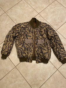 VTG Columbia Sportswear 1995 Reversible Bomber Jacket Mens L Delta Marsh Camo