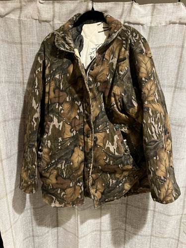 90’s Mossy Oak Fall Foliage/Winter Camo Reversible Jacket (L) 🇺🇸